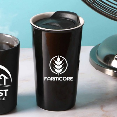 Mulholland 450 Ml. (15 Fl Oz.) Ceramic Tumbler with Lid